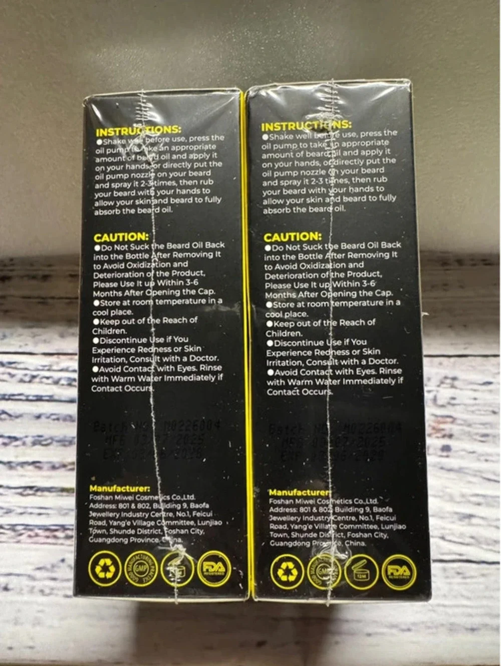 2 Packs of 2 Beard Growth Caster Oil